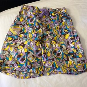 Patagonia girls board shorts xxs (3-4) purple butterfly and flower pattern